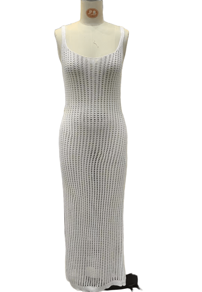 Summer Crochet Knit Maxi Dress Beach Party Outfit for Women - handmadeknit