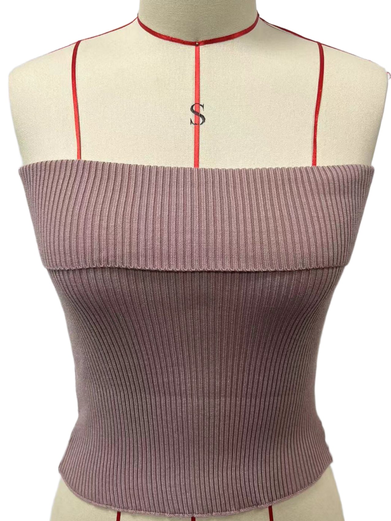 Women Knit Strapless Crop Top Cute Strentchable Tube Tops
