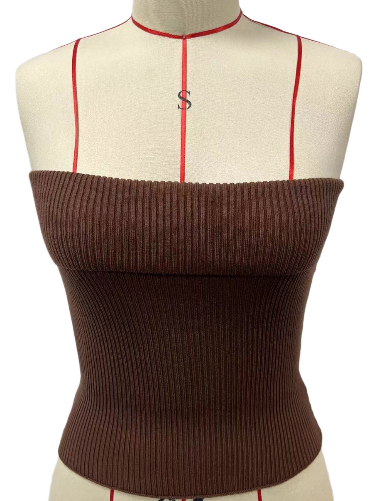 Women Knit Strapless Crop Top Cute Strentchable Tube Tops