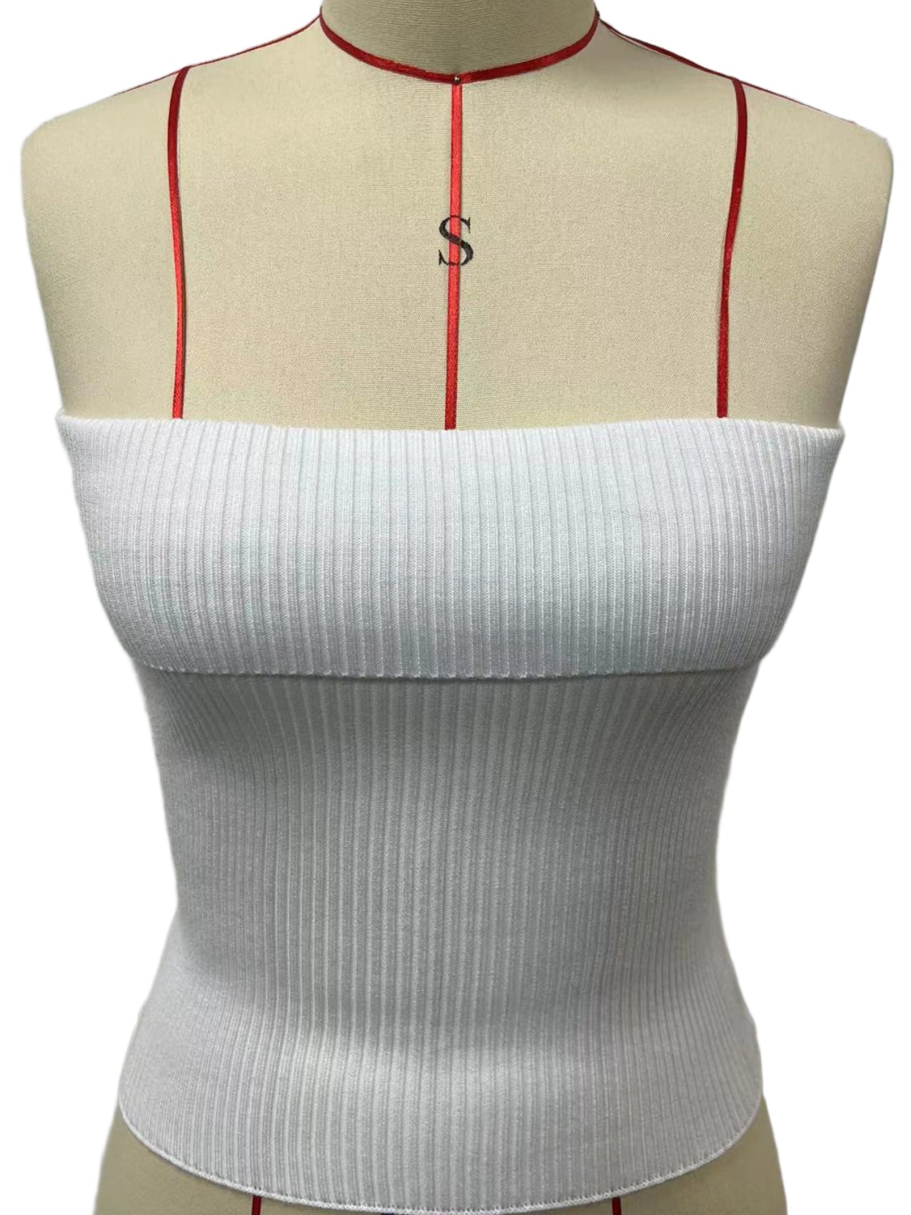 Women Knit Strapless Crop Top Cute Strentchable Tube Tops