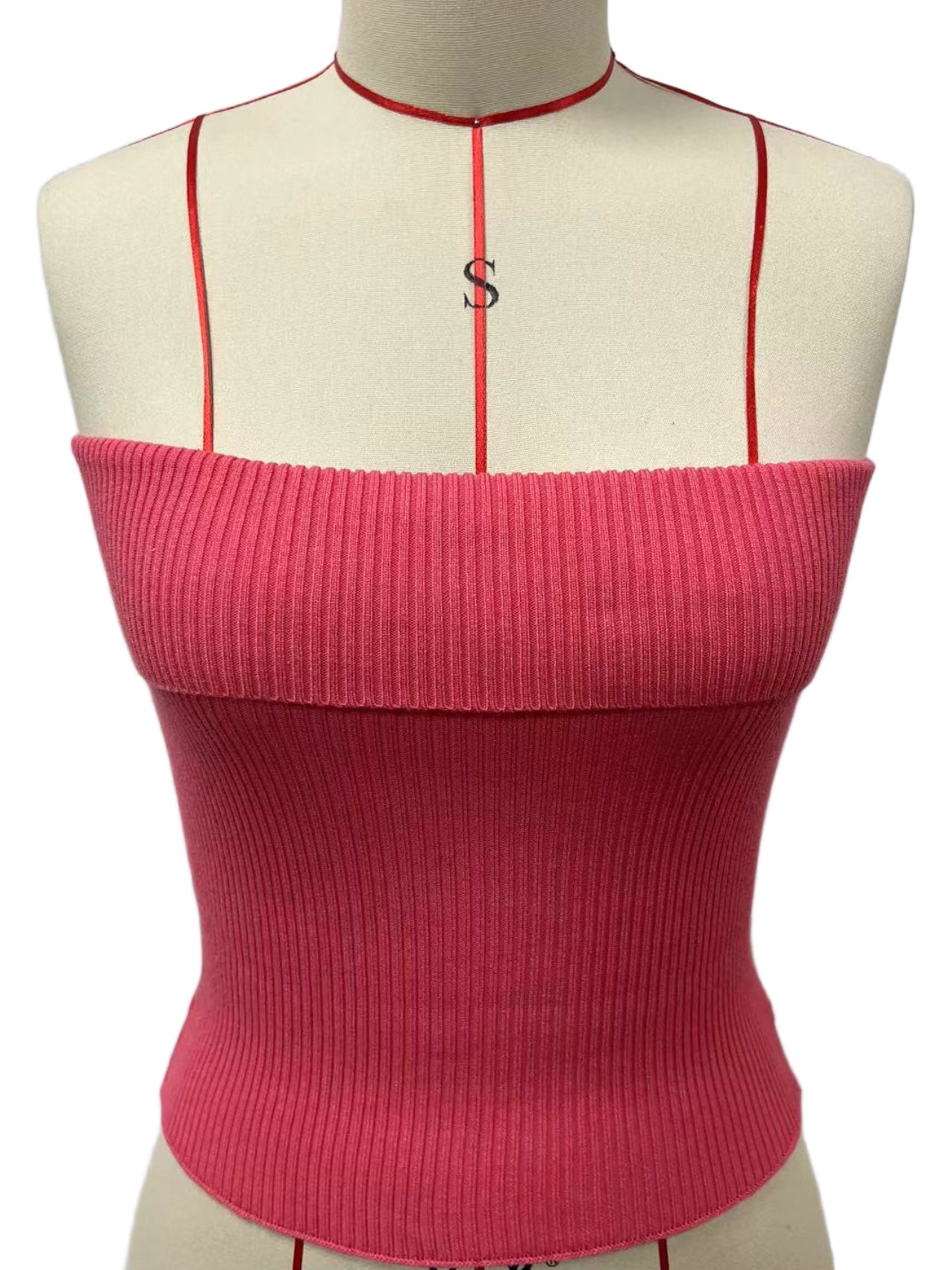 Women Knit Strapless Crop Top Cute Strentchable Tube Tops