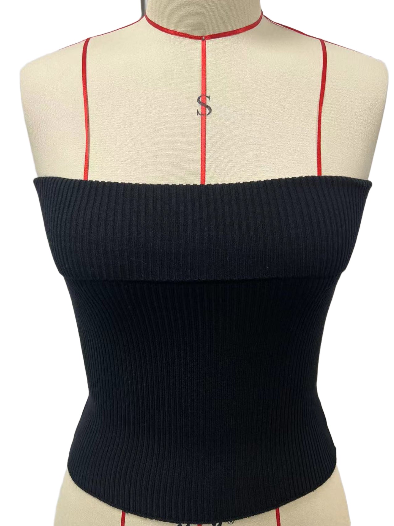 Women Knit Strapless Crop Top Cute Strentchable Tube Tops