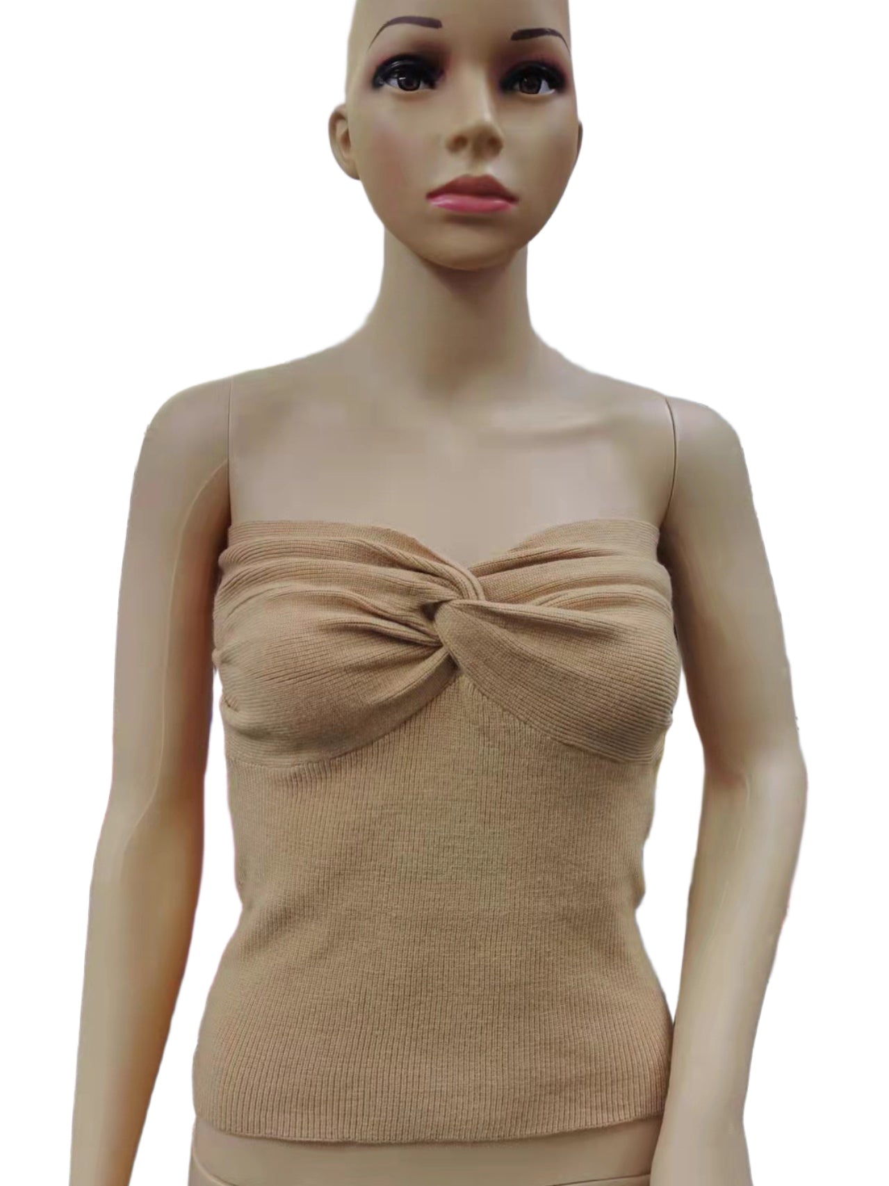 Women Strapless Tube Tops Knit Off Shoulder Sweater Vest - handmadeknit