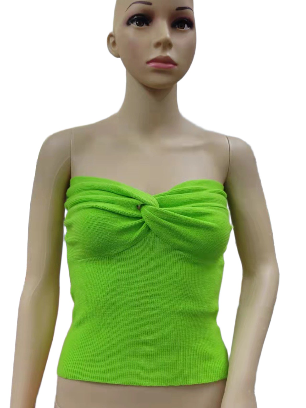 Women Strapless Tube Tops Knit Off Shoulder Sweater Vest - handmadeknit