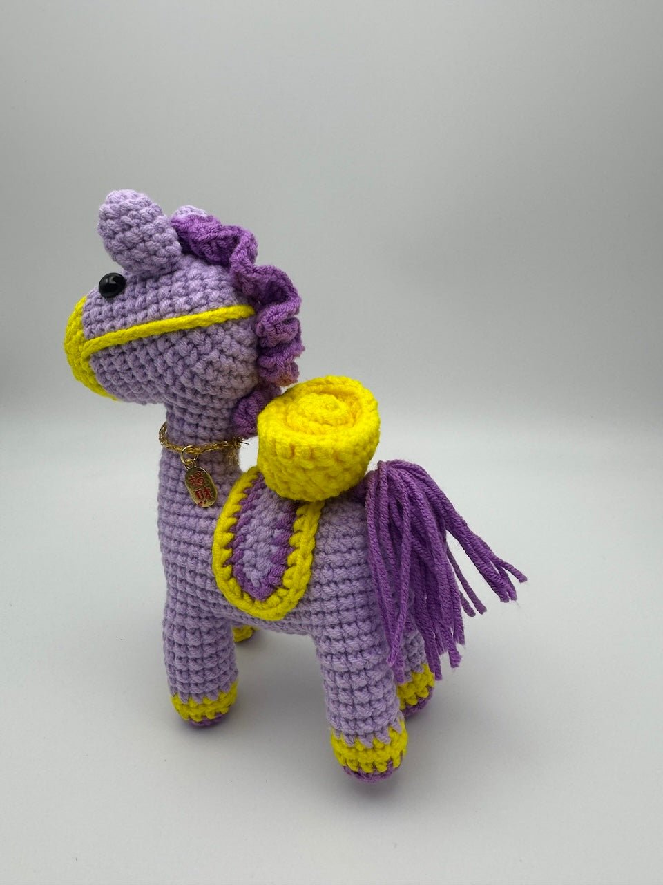 Handmade Crocheted Lucky Red Horse 2026 Animal and Nursery Decor - handmadeknit