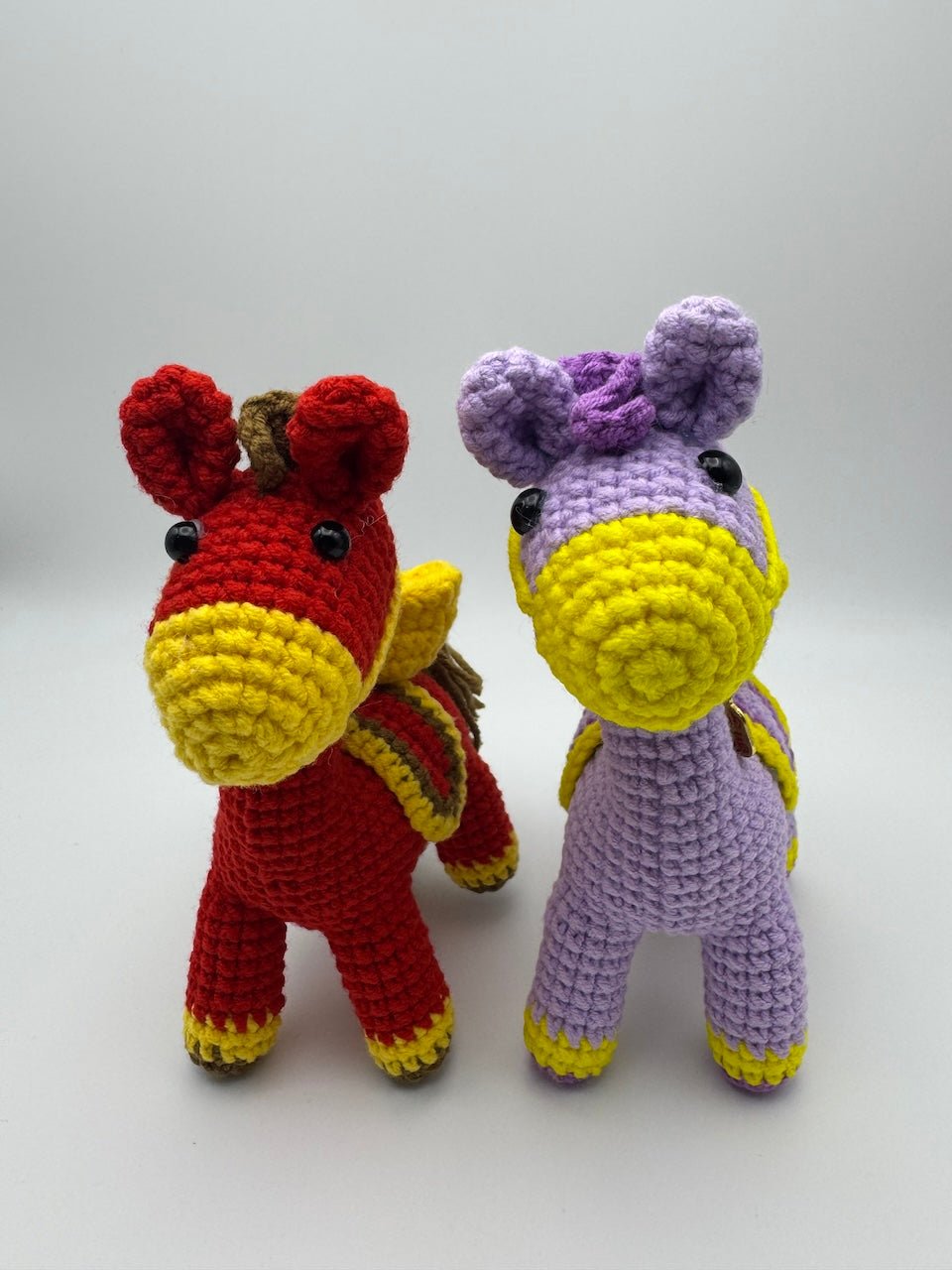 Handmade Crocheted Lucky Red Horse 2026 Animal and Nursery Decor - handmadeknit