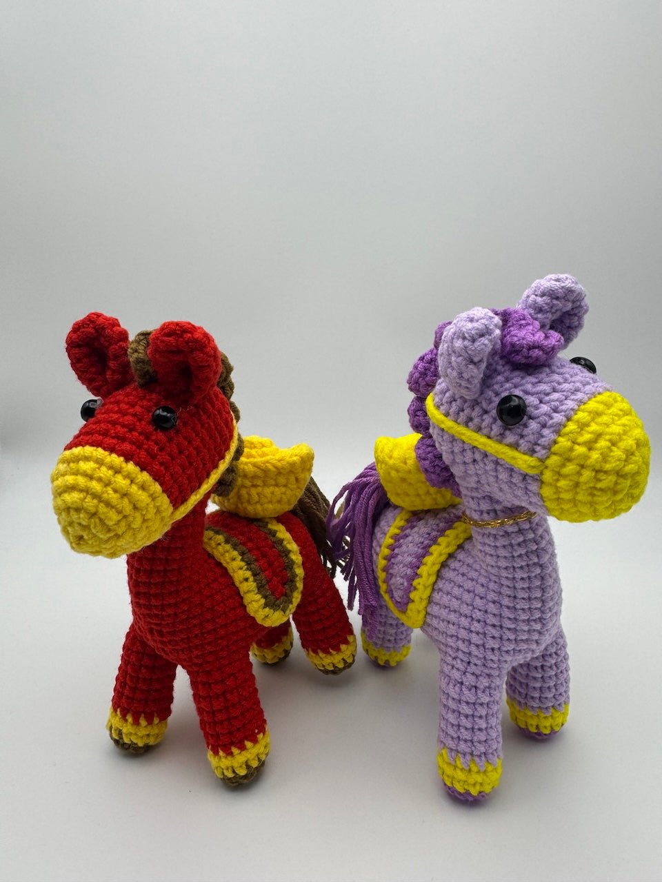 Handmade Crocheted Lucky Red Horse 2026 Animal and Nursery Decor - handmadeknit