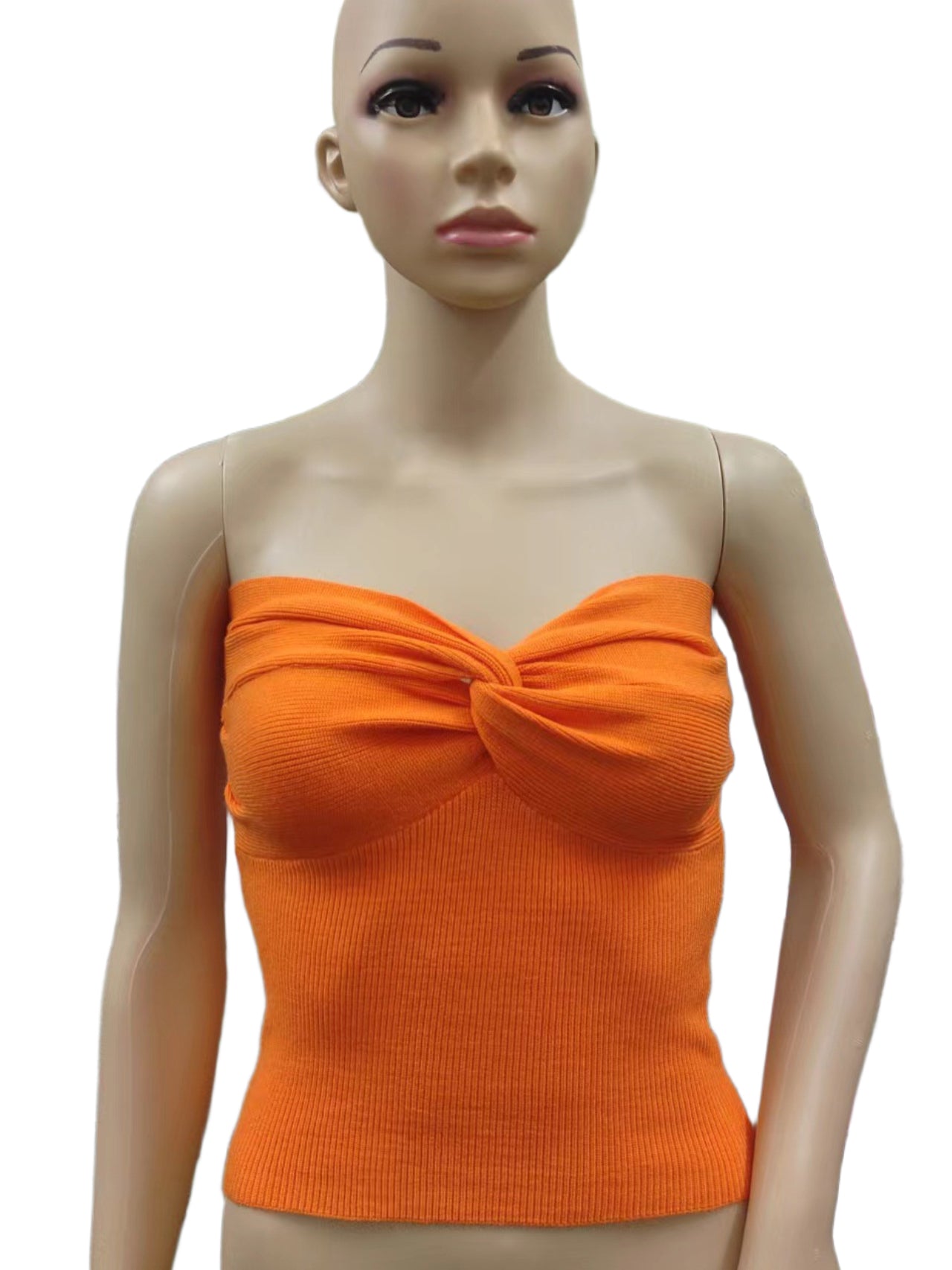 Women Strapless Tube Tops Knit Off Shoulder Sweater Vest - handmadeknit
