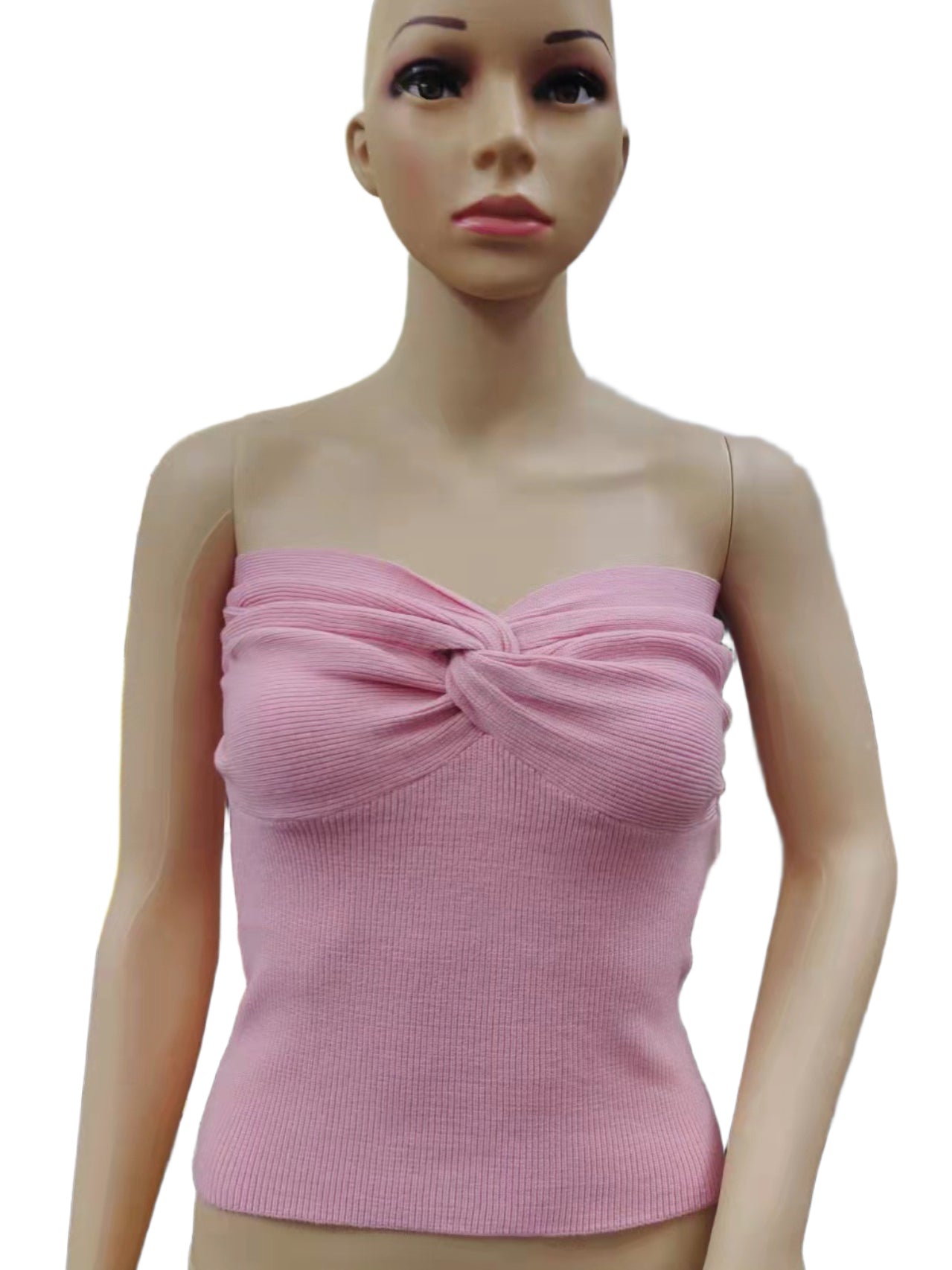 Women Strapless Tube Tops Knit Off Shoulder Sweater Vest - handmadeknit