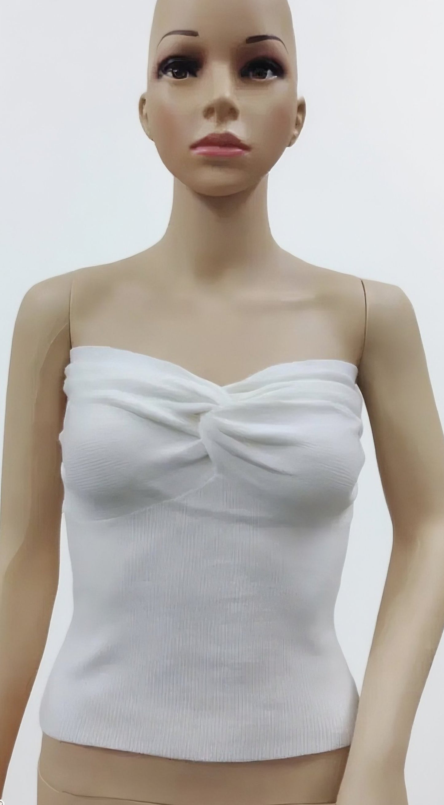 Women Strapless Tube Tops Knit Off Shoulder Sweater Vest - handmadeknit