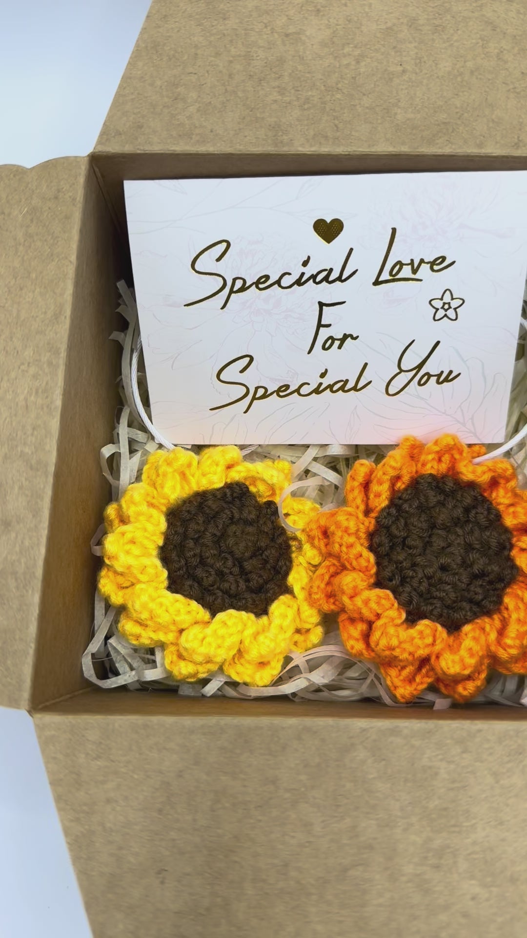 Handmade Crocheted Sunflower Keychain 
